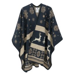 Poncho Navideño Azul Marino