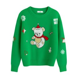 Suéter Navideño Verde de Oso Polar